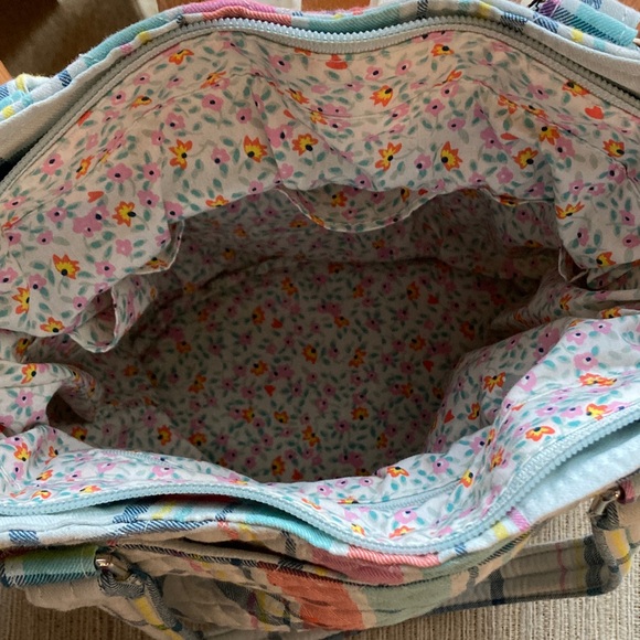 Vera Bradley Multicolor Quilted Satchel Shoulder Bag Pastel Plaid - Picture 11 of 15
